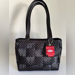 Harveys Seatbelt Black and White  "Dottie" Medium Tote In EXCELLENT Condition!